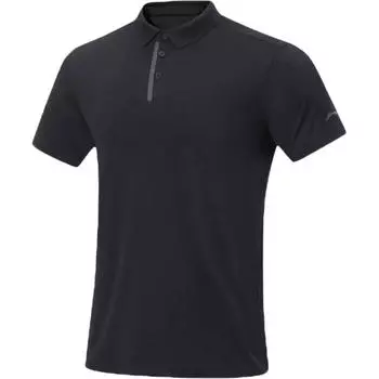 Li-Ning Fitness Series Comfortable Versatile Short Sleeve Polo Shirt Men tops Black APLT011-1 M