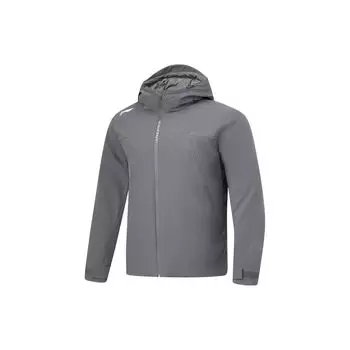Li-Ning Fitness Series FW23 Solid Color Water-Resistant Anti-Static Loose Short Down Jacket Men Jacket Magnet-Gray AYMT309-3 XXL