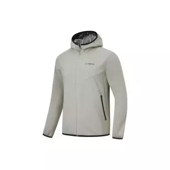 Li Ning Fitness Series инфракрасное тепло водонепроницаемая универсальная повседневная уличная ветровка с капюшоном на молнии спортивная мужская верхняя одежда AFDU883-1 S