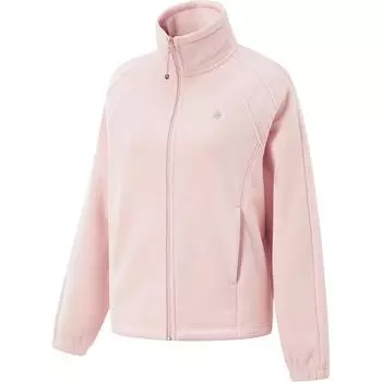 Li-Ning Fitness Series Infrared Warm Anti-Static Stand Collar Casual Loose Fleece Shoulder Dopamine Sweatshirt Women sweatshirt Light-Pink AFDU934-5 XS