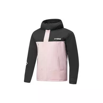 Li Ning Fitness Series Letter Logo Print Светоотражающая свободная универсальная морозостойкая повседневная короткая зимняя куртка-пуховик для мужчин AYMT321-3 L