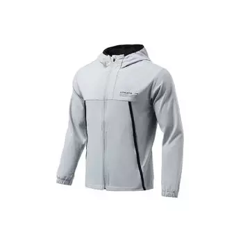 Li-Ning Фитнес-серия с буквенным узором 3D Свободная куртка с капюшоном на заказ Мужская куртка кирпично-серого цвета AFDR353-2 M
