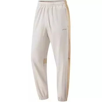 Li-Ning Fitness Series Letter Print Casual Simple Color Block Knitted Sports Pants Men Bottoms Mica-Gray AYKU061-2 L