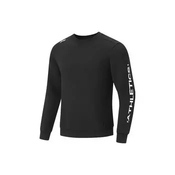 Li-Ning Fitness Series Letter Print Casual Pullover Long Sleeve Hoody Men sweatshirt Black AWDTB27-3