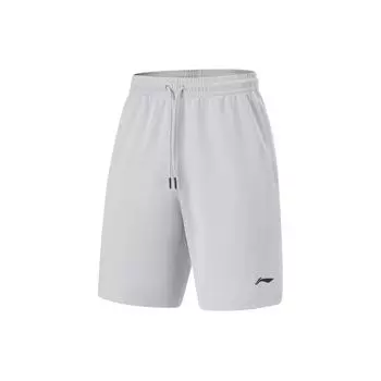 Li Ning Fitness Series Logo Дышащие влагоотводящие спортивные трикотажные повседневные шорты мужские шорты Mist-Gray AKSU471-4 L