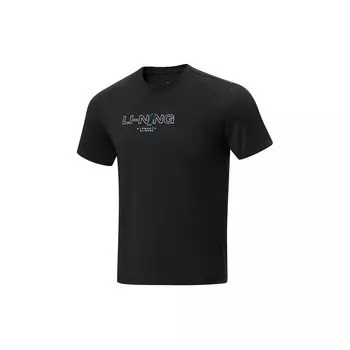 Li-Ning Fitness Series Logo Moisture-Wicking Quick-Dry Short Sleeve T-Shirt Men Tops Black ATSU417-1 S