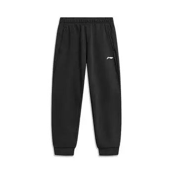 Li Ning Fitness Series Logo Print Cuffed Long Casual Knitted Sports Брюки мужские Брюки черные AKLTC17-1 3XL
