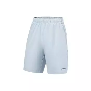 Li Ning Fitness Series Logo Print Quick-Dry Sports Shorts Men Shorts Sky-Blue AKST297-5 S