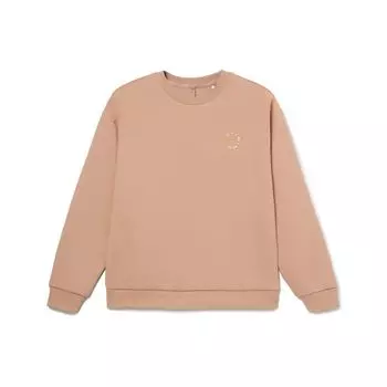 Li Ning Fitness Series Логотип Печать Однотонный Свободный Круглый Вырез Пуловер Толстовка Женская толстовка Сахар-Кофе AWDR874-4 XL