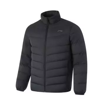 Li Ning Fitness Series морозостойкая уличная однотонная легкая повседневная универсальная короткая зимняя куртка-пуховик с логотипом и воротником-стойкой AYMU091-1 S