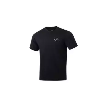 Li-Ning Fitness Series однотонная быстросохнущая футболка мужские топы черные ATST093-1 L