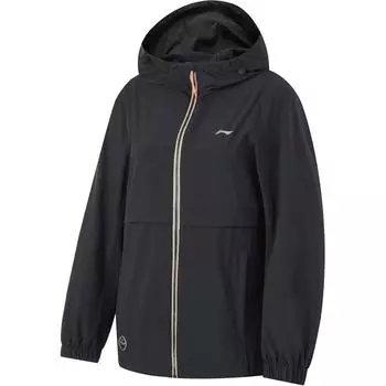 Li Ning Fitness Series однотонная куртка на молнии с капюшоном, удобная дышащая, свободная, спортивная, женская, куртки, черная AFDU150-3 M