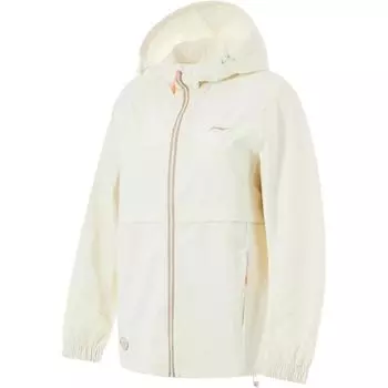 Li Ning Fitness Series однотонная молния с капюшоном удобная дышащая свободная спортивная ветровка женская верхняя одежда Fat-Yellow AFDU150-6 L