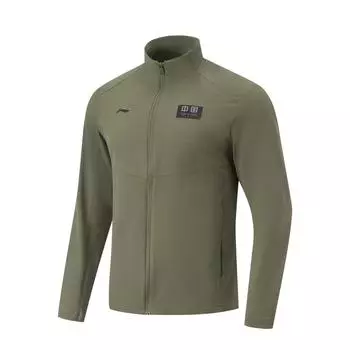 Li Ning Fitness Series однотонная молния воротник стойка удобная дышащая универсальная спортивная куртка мужская куртка милитари-зеленый AFDUC89-2 2XL