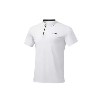 Li Ning Fitness Series однотонная повседневная рубашка-поло для мужчин, топы белого цвета APLU255-2 XL