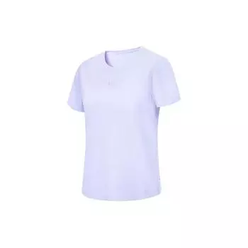 Li Ning Fitness Series однотонная спортивная футболка с коротким рукавом женская, светло-голубая ATST580-2 S