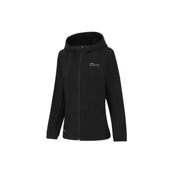 Li Ning Fitness Series однотонная теплая водонепроницаемая спортивная куртка с капюшоном женская куртка черная AFDT746-1 S