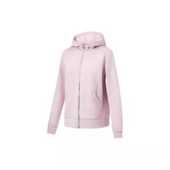 Li-Ning Fitness Series однотонная толстовка с капюшоном на молнии для женщин Lotus-Pink-Purple AWDU112-5 S