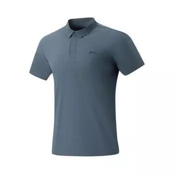 Li Ning Fitness Series однотонная удобная универсальная дышащая повседневная спортивная рубашка-поло для мужчин Luo-Dai-Qing APLU003-9 S