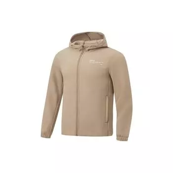 Li-Ning Fitness Series однотонная водонепроницаемая флисовая куртка с капюшоном мужские куртки светло-каштаново-коричневый AFDT635-2 XL