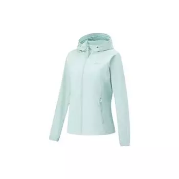 Li Ning Fitness Series однотонная водонепроницаемая свободная спортивная куртка с капюшоном женская куртка Stone-Blue-Gray AFDT650-4 L