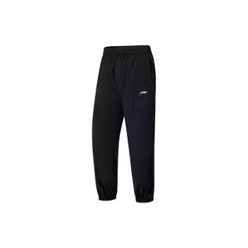 Li Ning Fitness Series однотонные быстросохнущие прохладные свободные спортивные брюки женские брюки черного цвета AYKT216-1 S