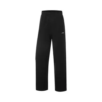 Li Ning Fitness Series однотонные дышащие спортивные длинные брюки со средней талией, женские брюки черного цвета AKLV042-2 XS