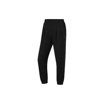 Li Ning Fitness Series однотонные манжеты с защитой от солнца, свободные трикотажные спортивные брюки женские брюки черного цвета AKYU416-2 S