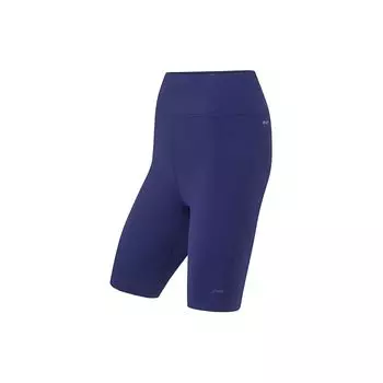 Li Ning Fitness Series однотонные повседневные облегающие спортивные шорты для женщин, темно-синие шорты AUSU046-3 S