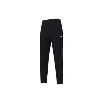 Li Ning Fitness Series однотонные прямые трикотажные спортивные брюки женские плавки черные AKLTB42-1 L