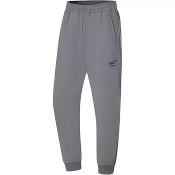 Li Ning Fitness Series однотонные, со средней талией, удобные, дышащие, с флисовой подкладкой, теплые, с манжетами, трикотажные спортивные брюки женские, дымчато-серые AKLTA61-5 M