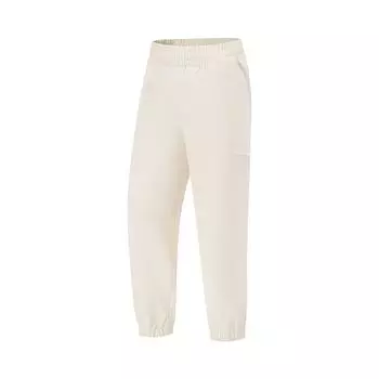 Li Ning Fitness Series однотонные, со средней талией, удобные, дышащие, универсальные, свободные манжеты, спортивные длинные брюки, женские плавки, цвет гравийно-серый AYKU154-2 L
