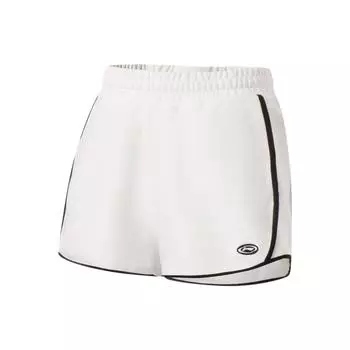 Li Ning Fitness Series однотонные свободные спортивные шорты женские шорты белые AKST604-6 XL