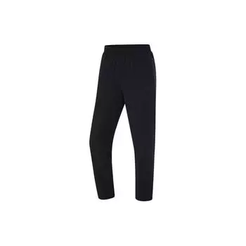 Li Ning Fitness Series однотонные влагоотводящие быстросохнущие прямые трикотажные спортивные брюки женские брюки черного цвета AYKU468-1 XS
