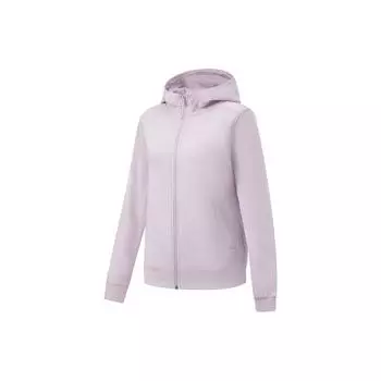 Li Ning Fitness Series однотонный кардиган с капюшоном спортивная толстовка женская толстовка шелк-фиолетовый AWDT776-2 XXL