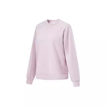 Li Ning Fitness Series однотонный круглый вырез трикотажный пуловер свитшот женский свитшот Lotus-Pink-Purple AWDU110-5 S