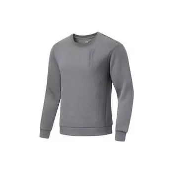 Li-Ning Fitness Series однотонный круглый вырез теплый пуловер свитшот мужской свитшот дымчато-серый AWDT791-3 S