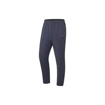 Li-Ning Fitness Series однотонный логотип с эластичной резинкой на талии, прямые быстросохнущие вязаные спортивные брюки, мужские штаны AYKT205-2 XL