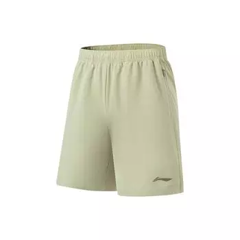 Li Ning Fitness Series однотонный логотип с принтом быстросохнущие спортивные шорты мужские шорты тисово-зеленые AKST297-3 XXL
