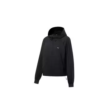 Li Ning Fitness Series однотонный логотип с принтом Ice Feel влагоотводящая трикотажная толстовка с капюшоном на молнии женские толстовки с капюшоном черного цвета AWDT576-3 XS