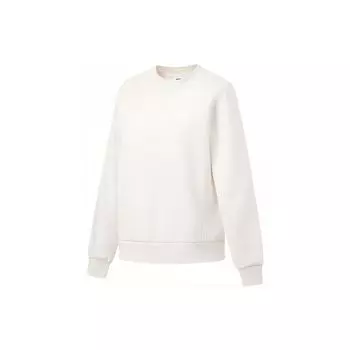 Li Ning Fitness Series однотонный повседневный теплый пуловер с круглым вырезом, женская толстовка цвета шампанского и белого AWDT782-3 L