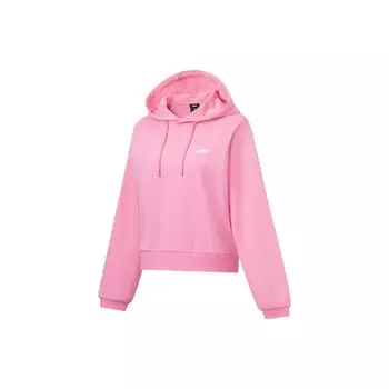 Li Ning Fitness Series однотонный пуловер с капюшоном женские толстовки розовые AWDT628-2 L