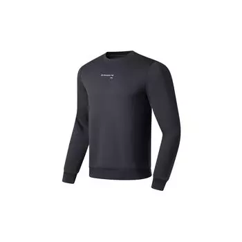 Li-Ning Fitness Series однотонный свитер с логотипом и длинным рукавом, мужская толстовка цвета Earth-Gray AWDT035-3 XL
