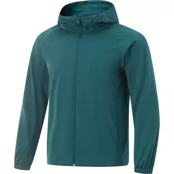 Li Ning Fitness Series Повседневная удобная ветровка с капюшоном на молнии для мужчин Верхняя одежда Темно-зеленый AFDV081-6 M
