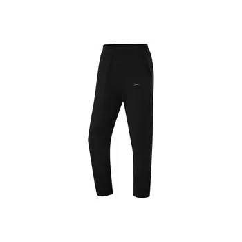 Li Ning Fitness Series повседневные однотонные удобные влагоотводящие прямые спортивные брюки женские плавки черные AKLU490-3 M