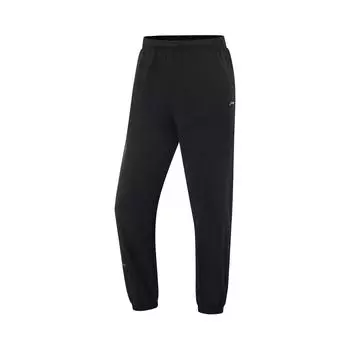 Li Ning Fitness Series повседневные простые однотонные зауженные трикотажные спортивные брюки женские брюки черного цвета AYKV224-2 XS