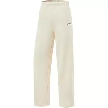 Li Ning Fitness Series Повседневные теплые флисовые трикотажные спортивные штаны женские низы лебедь-белый AKLUC66-4 XL