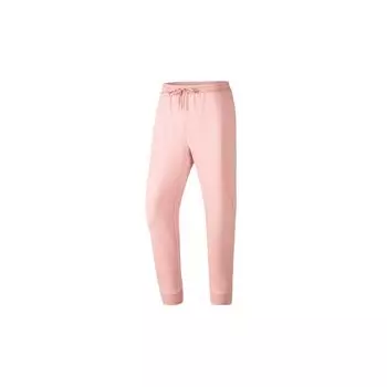 Li Ning Fitness Series повседневные зауженные трикотажные однотонные спортивные брюки женские плавки нежно-розового цвета AKLS780-4 XL