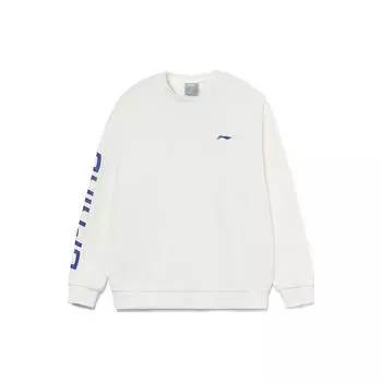 Li-Ning Fitness Series Пуловер с логотипом на флисовой подкладке, мужские топы, белый AWDTC23-3 XXL