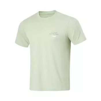 Li-Ning Fitness Series Simple Casual Pullover Round Neck Solid Color Short Sleeve T-Shirt Men Tops Green ATSU501-4 M